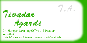 tivadar agardi business card